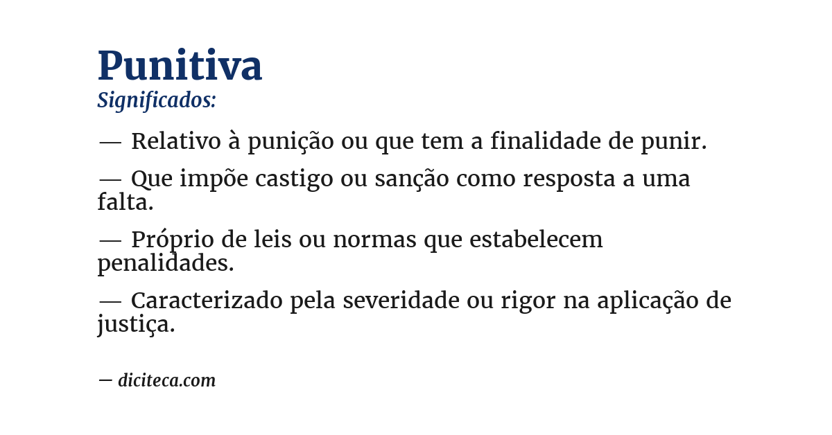 Significado de punitiva
