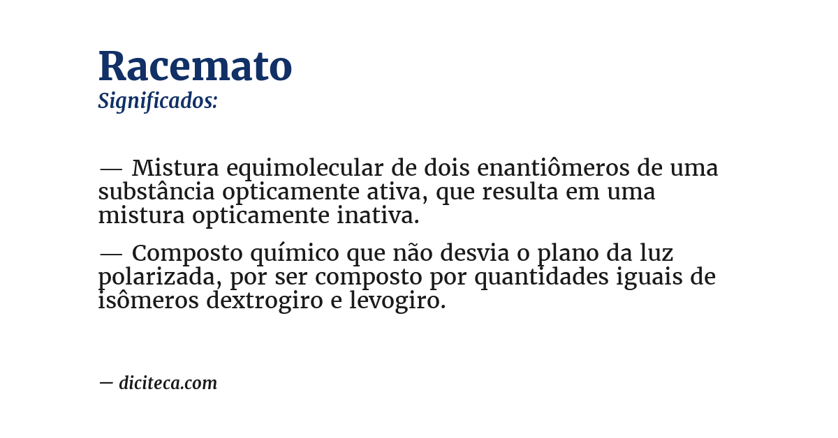 Significado de racemato