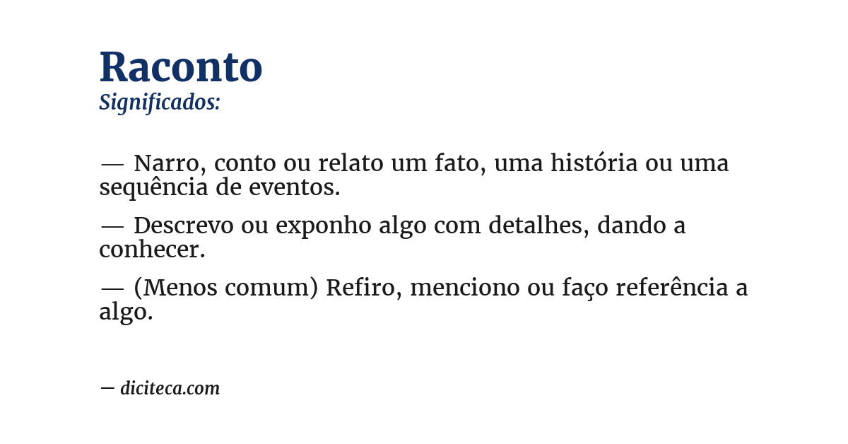Significado de raconto