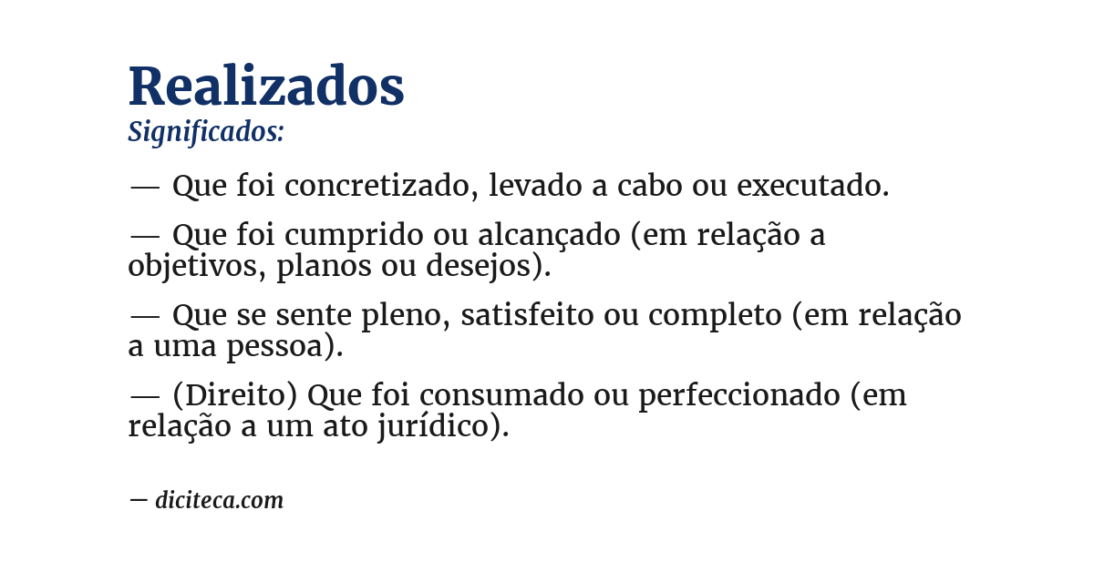 Significado de realizados