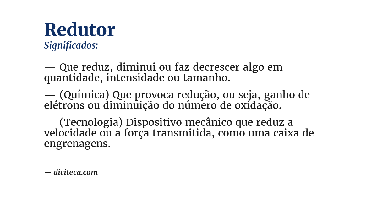 Significado de redutor