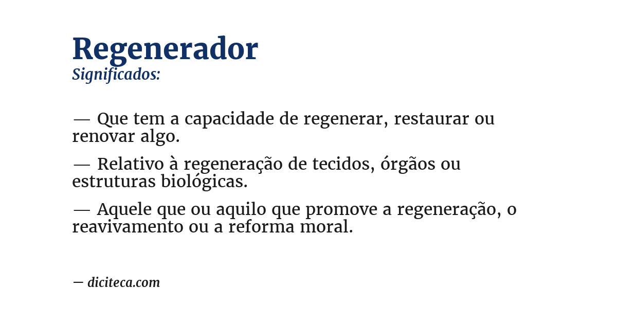 Significado de regenerador