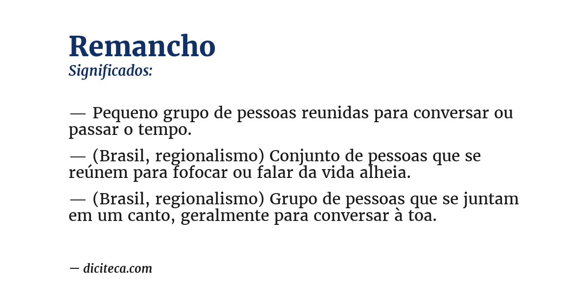 Significado de remancho