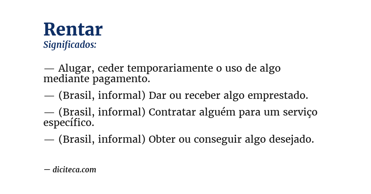Significado de rentar