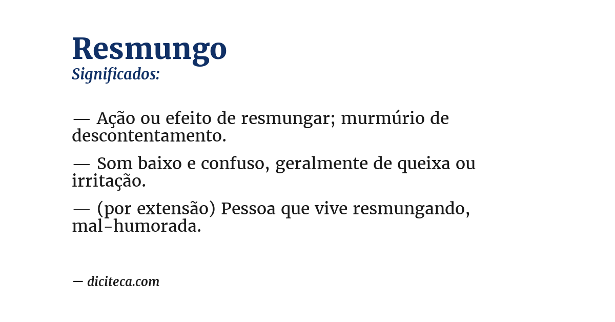 Significado de resmungo