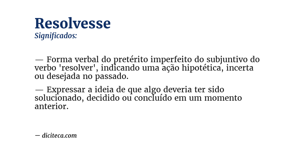 Significado de resolvesse