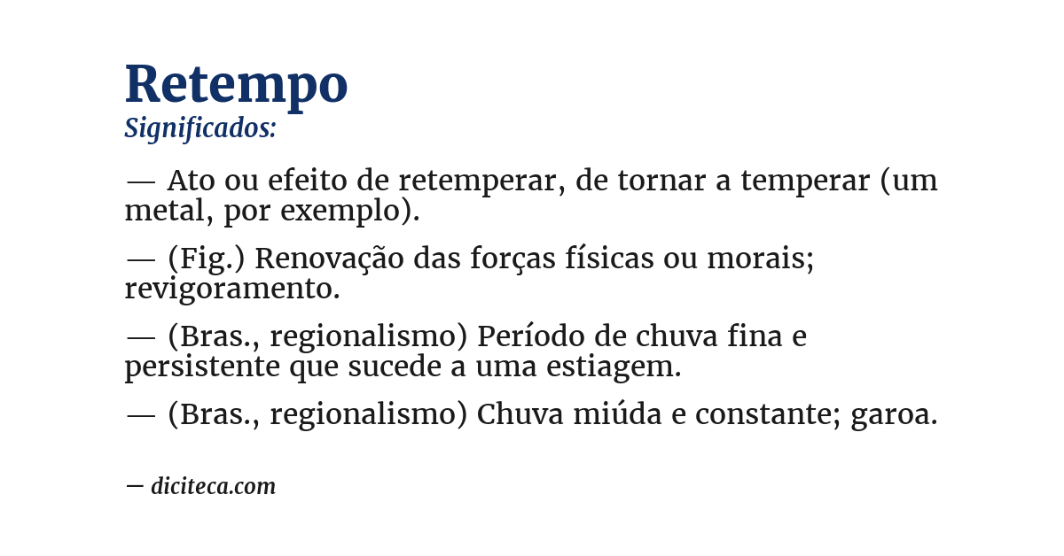 Significado de retempo