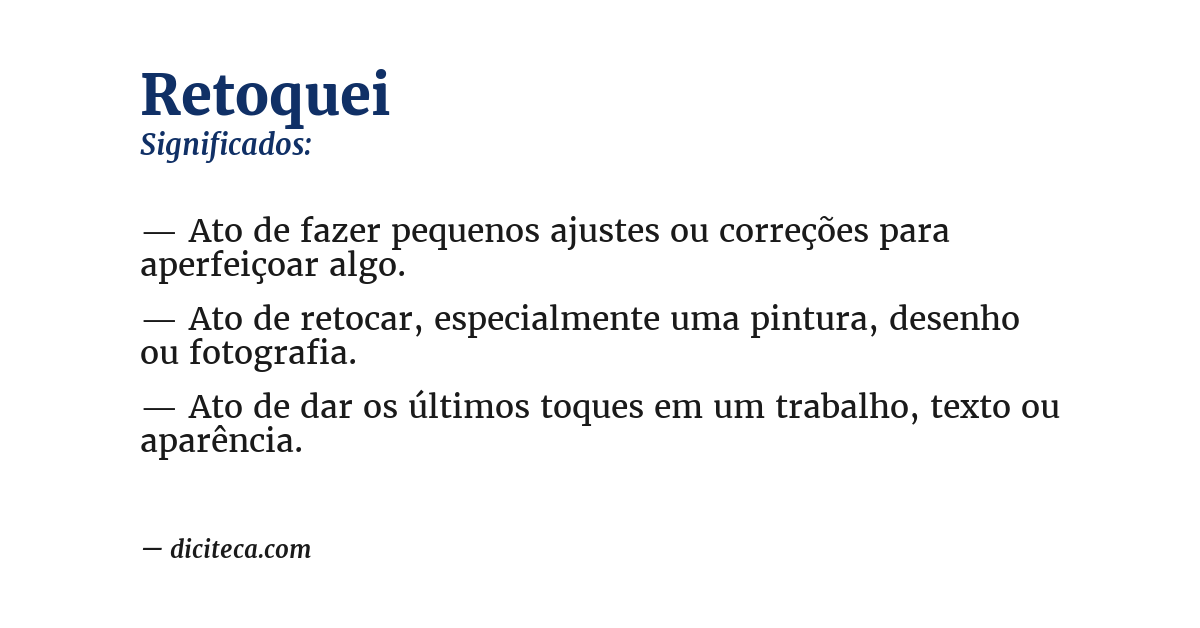 Significado de retoquei