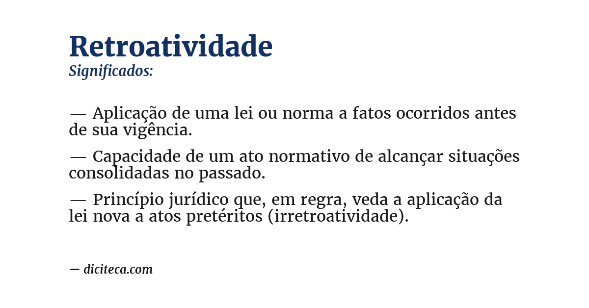 Significado de retroatividade