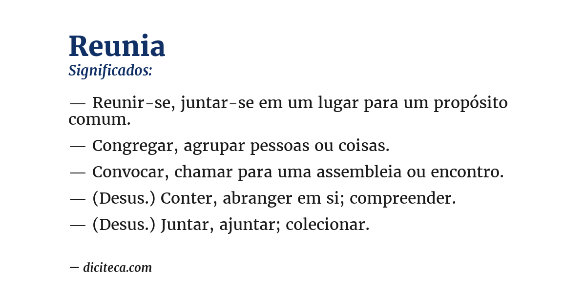 Significado de reunia