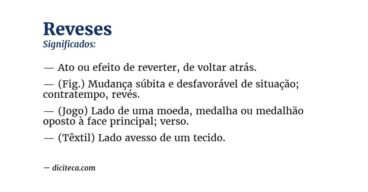 Significado de reveses