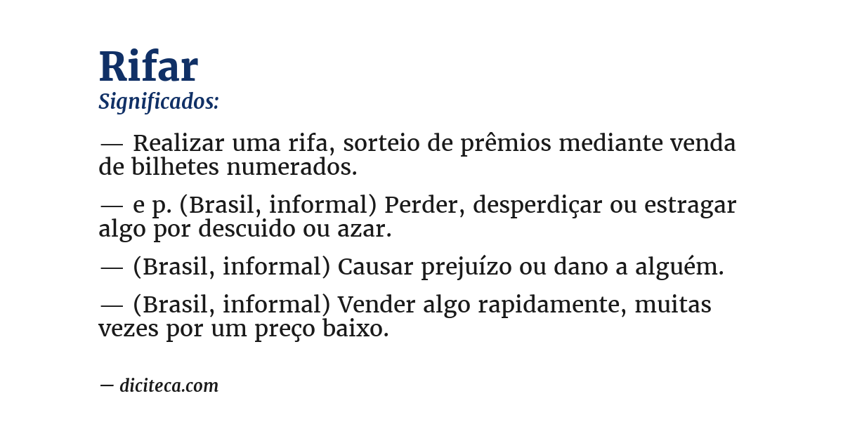 Significado de rifar