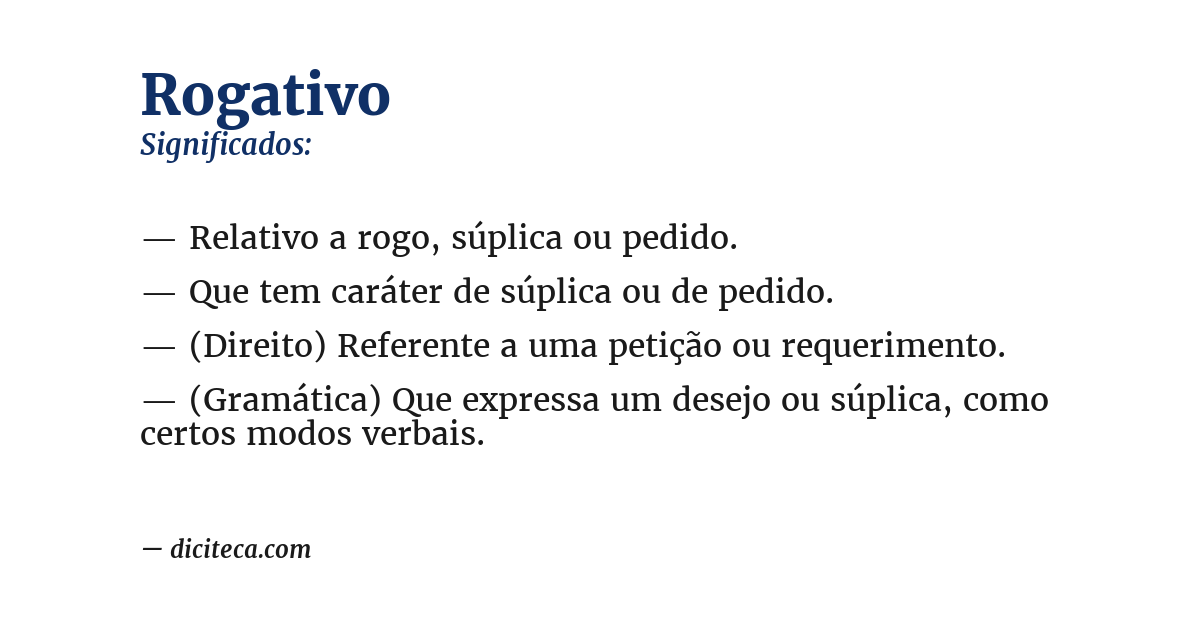 Significado de rogativo