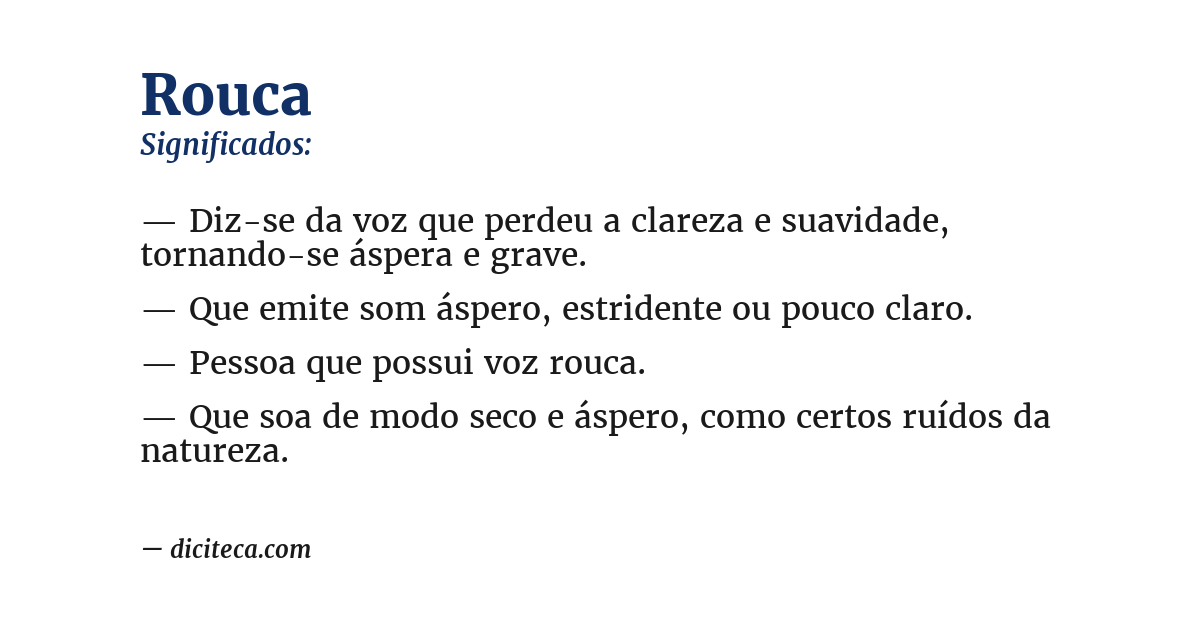 Significado de rouca