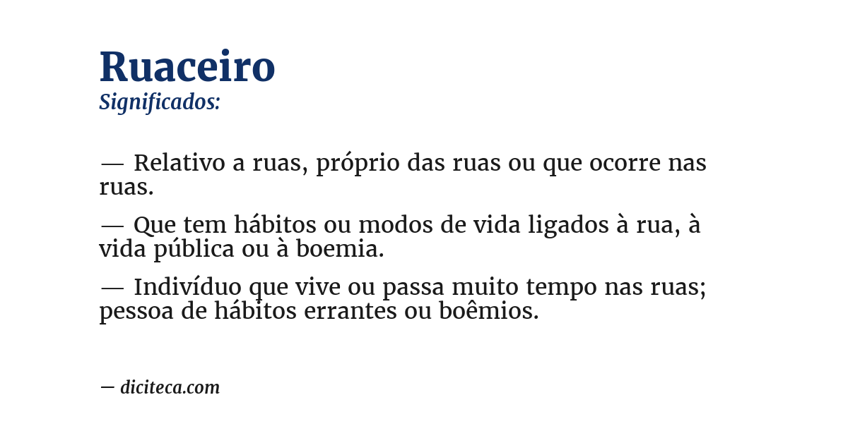 Significado de ruaceiro