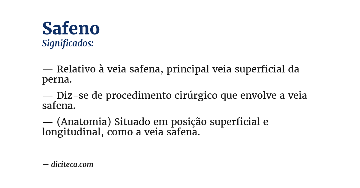 Significado de safeno
