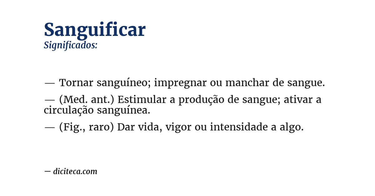 Significado de sanguificar