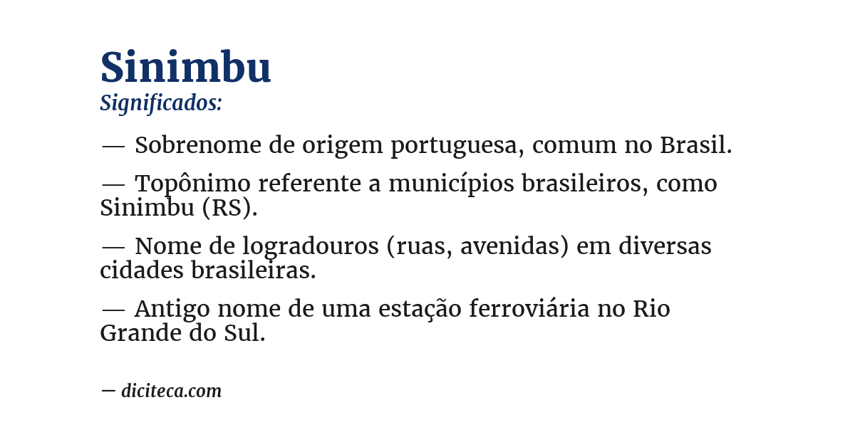 Significado de sinimbu