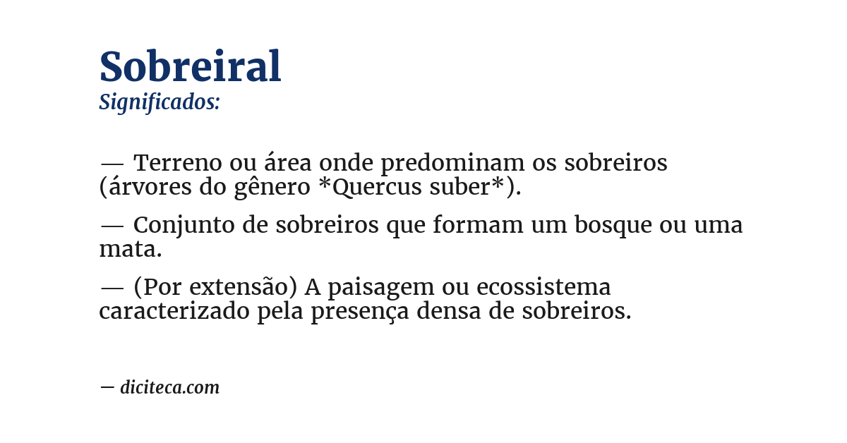 Significado de sobreiral