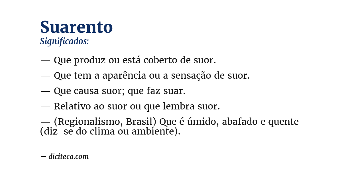Significado de suarento