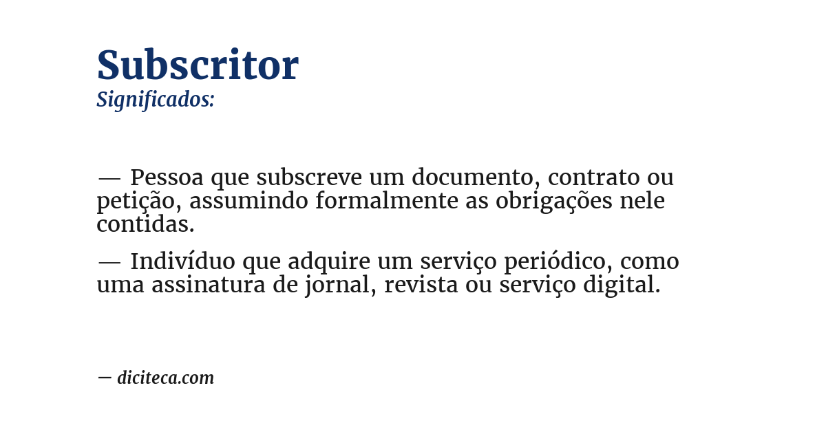 Significado de subscritor