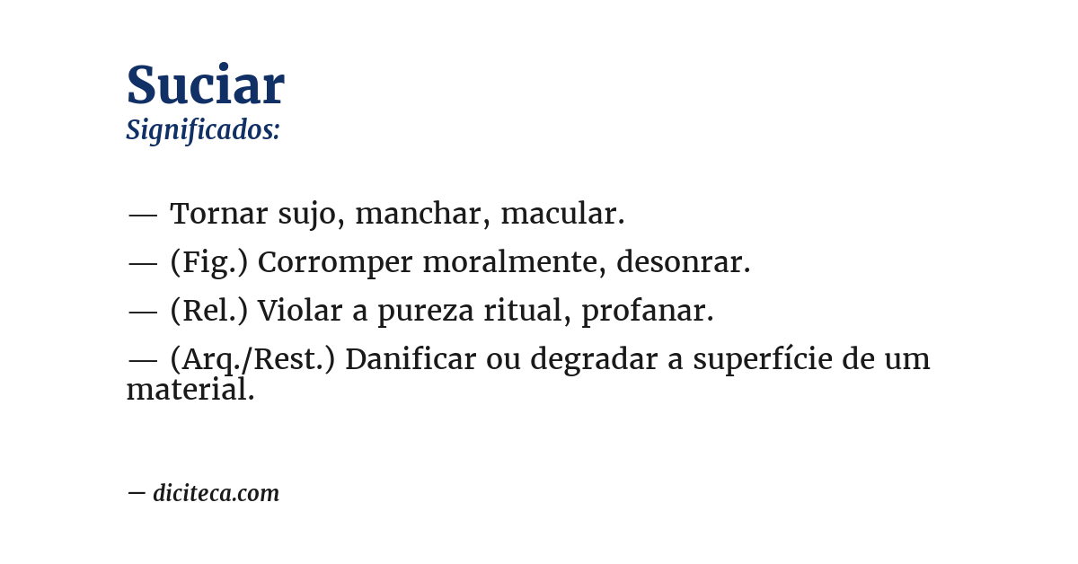 Significado de suciar