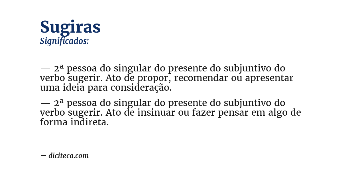 Significado de sugiras