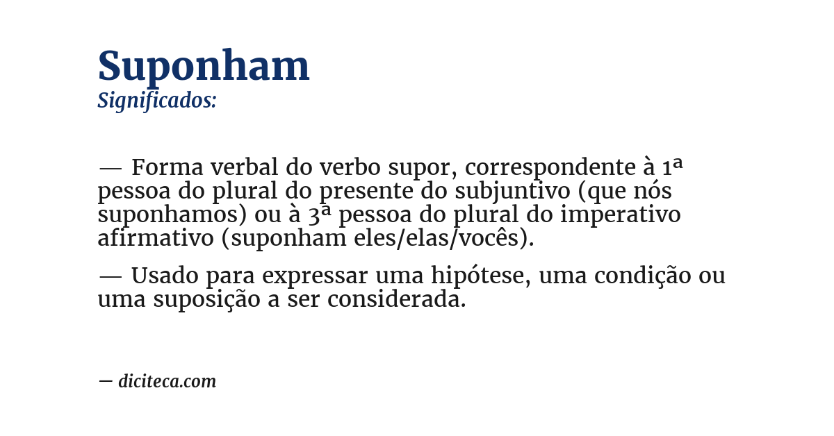 Significado de suponham
