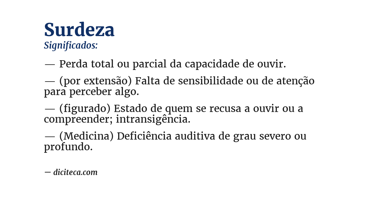 Significado de surdeza