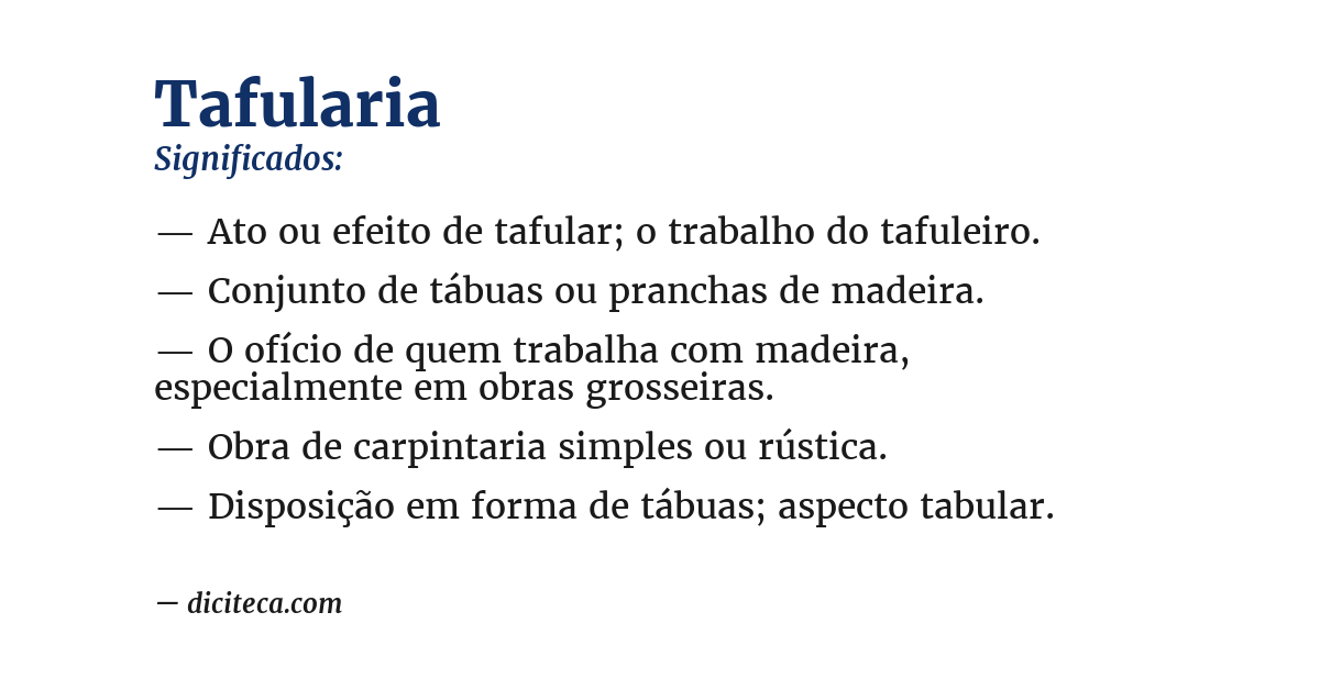 Significado de tafularia