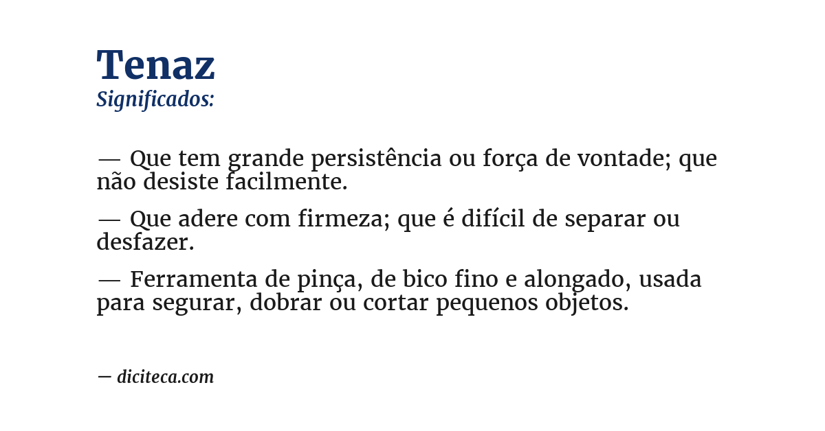 Significado de tenaz