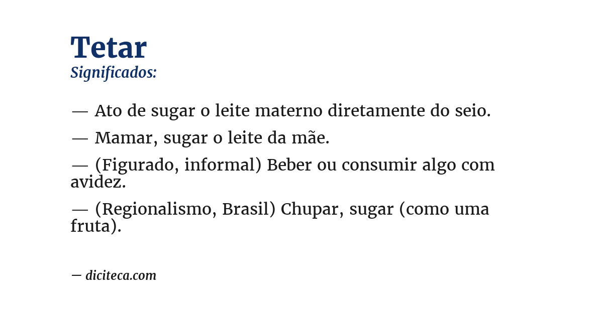 Significado de tetar