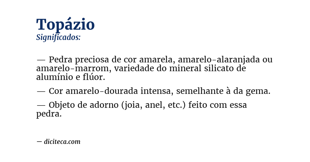 Significado de topázio