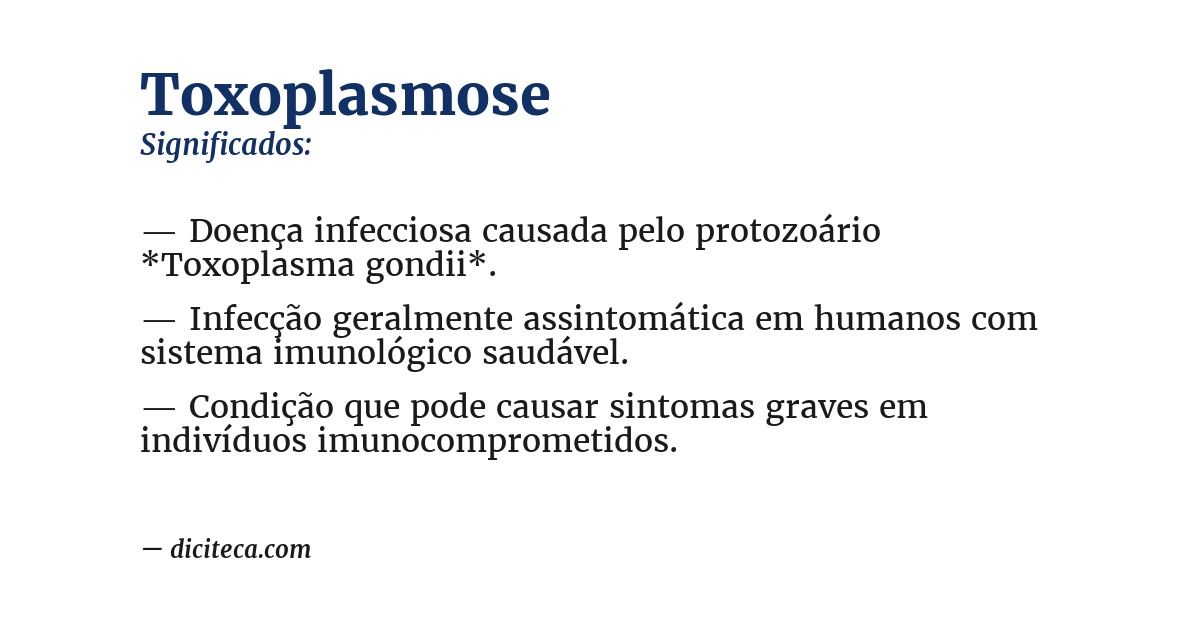 Significado de toxoplasmose