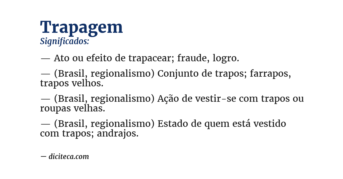 Significado de trapagem