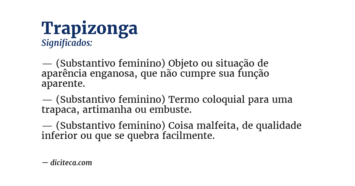Significado de trapizonga