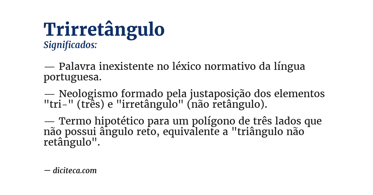 Significado de trirretângulo