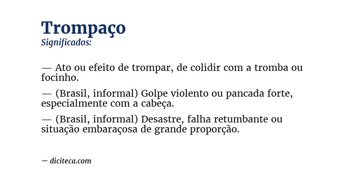 Significado de trompaço