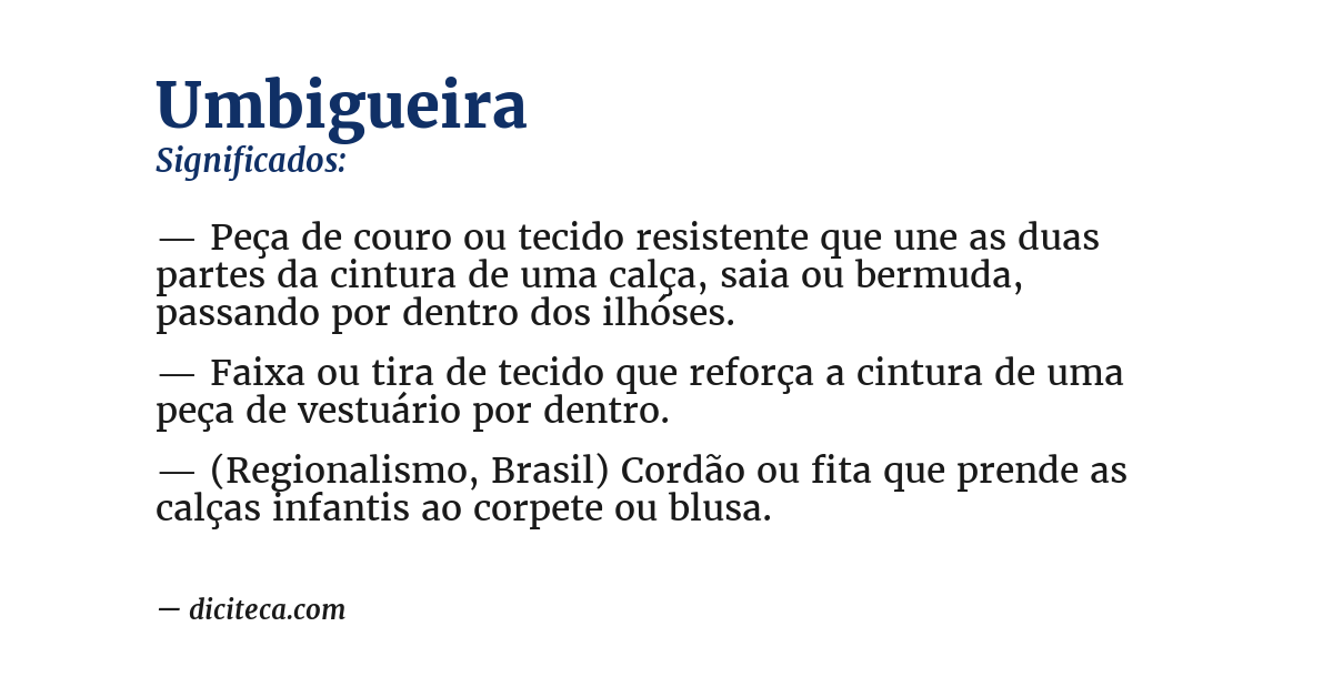 Significado de umbigueira