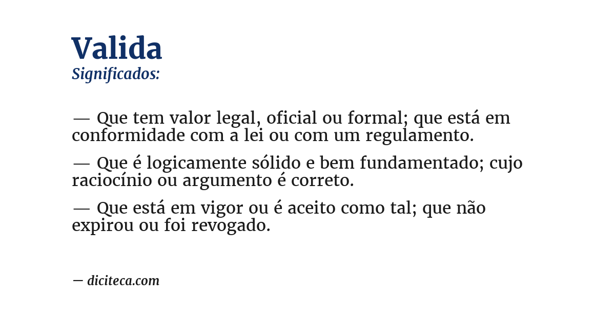 Significado de valida