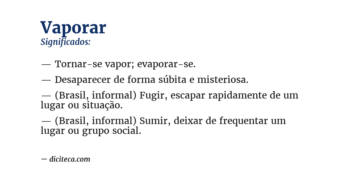 Significado de vaporar