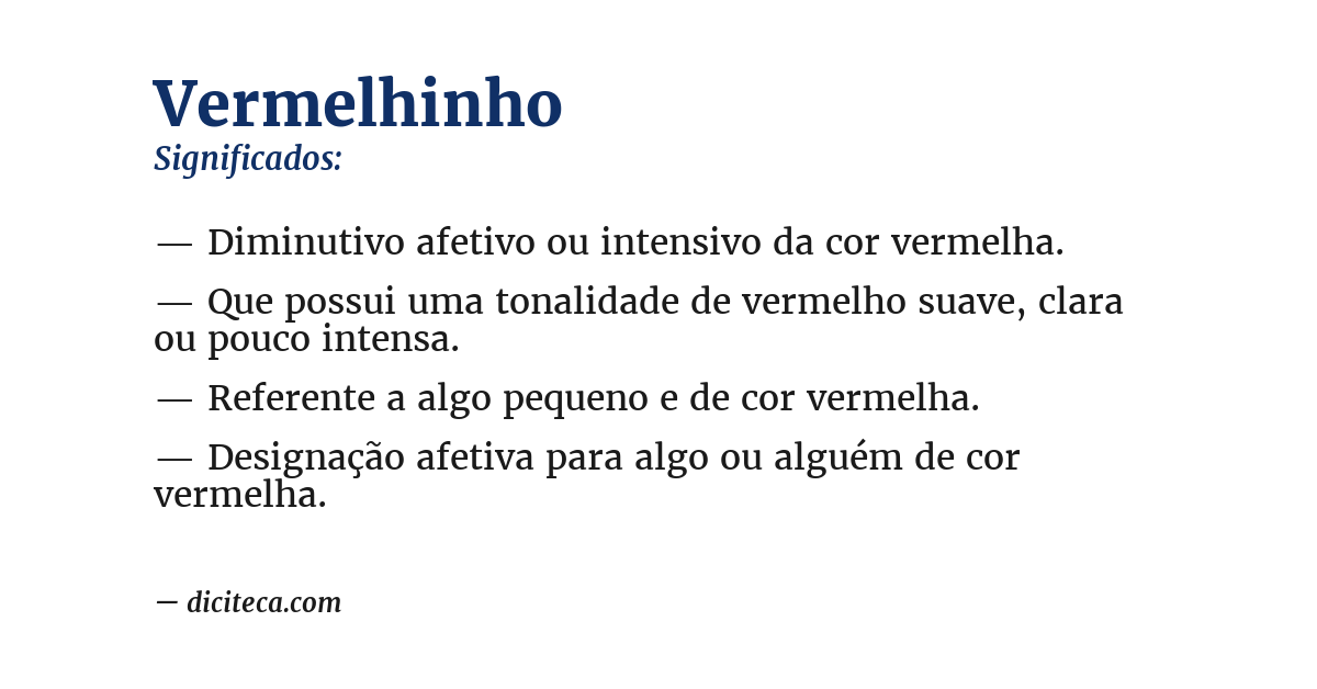 Significado de vermelhinho