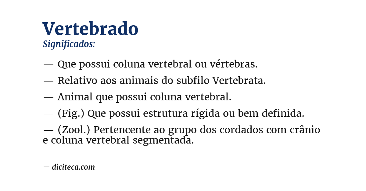 Significado de vertebrado