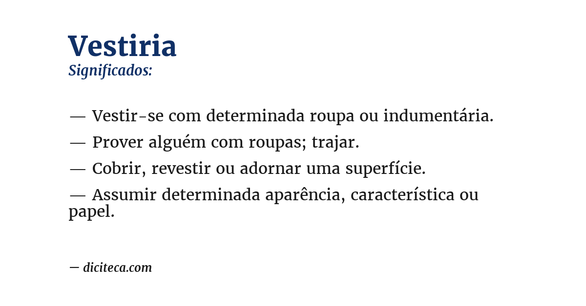 Significado de vestiria
