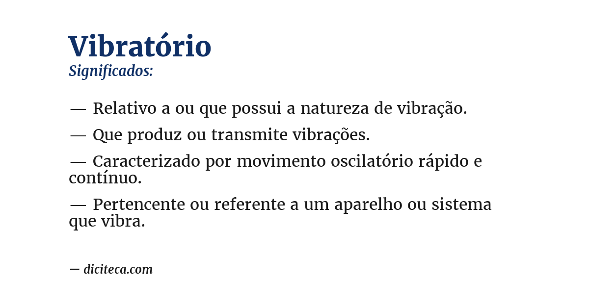 Significado de vibratório