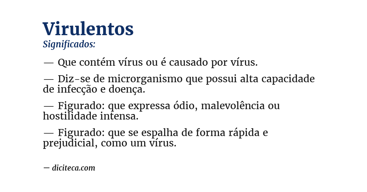 Significado de virulentos