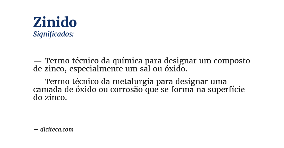 Significado de zinido