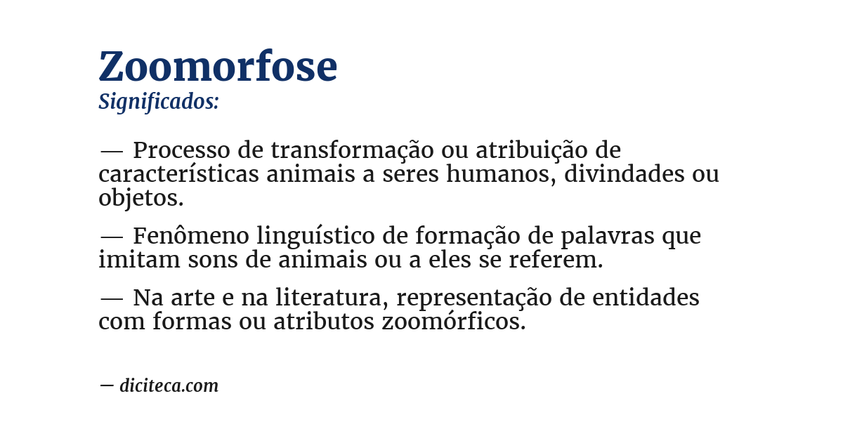 Significado de zoomorfose