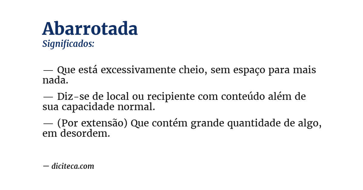 Significado de abarrotada