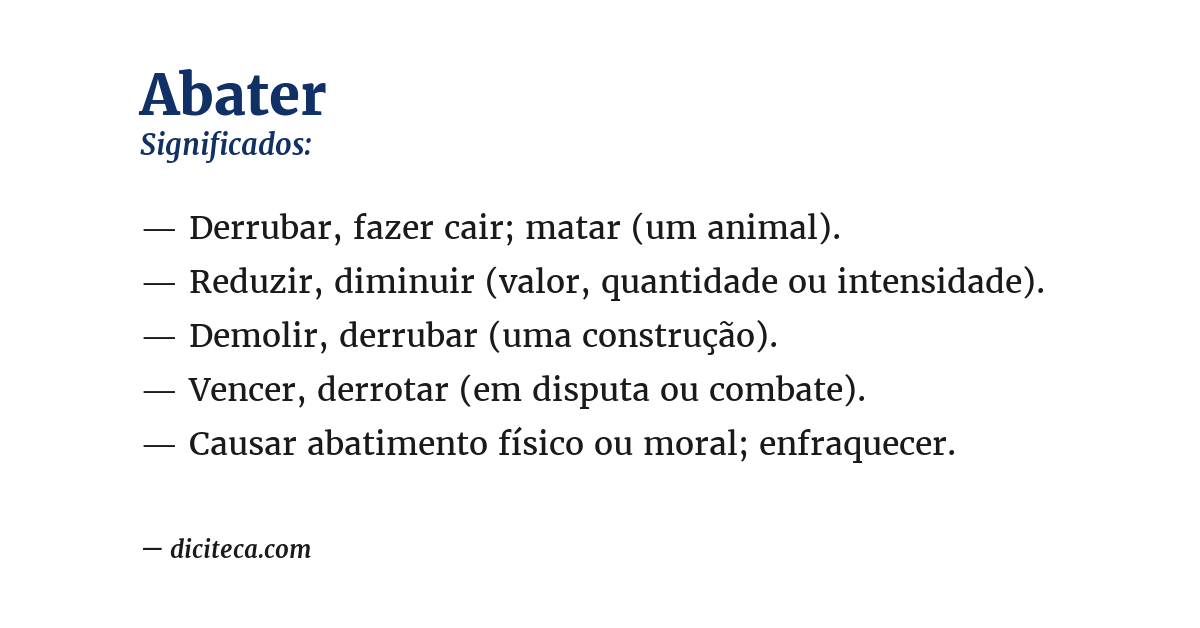 Significado de abater
